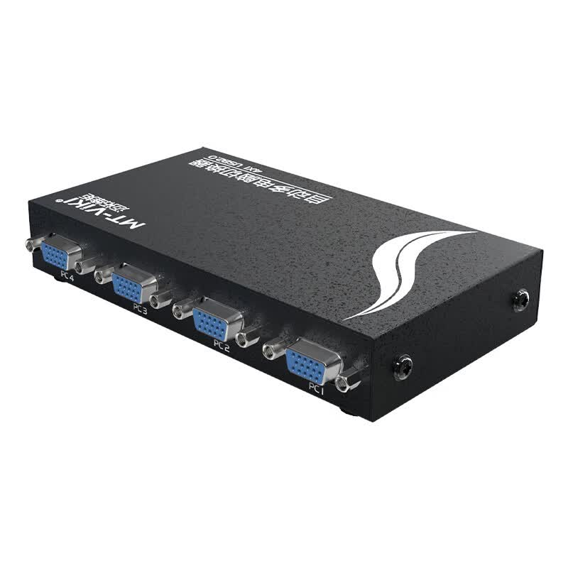 迈拓维矩(mt-viki)自动kvm切换器 usb键鼠vga电脑切屏器带线 4进1出