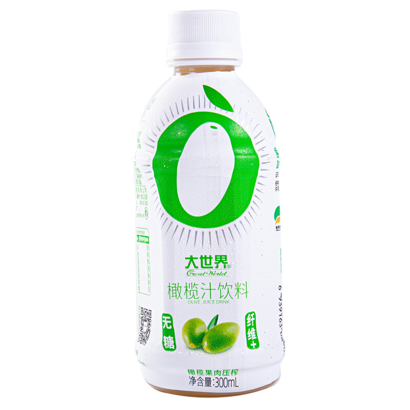 大世界 无糖橄榄汁福建特产橄榄汁饮料果汁饮料橄榄绿色果汁纤维300ml