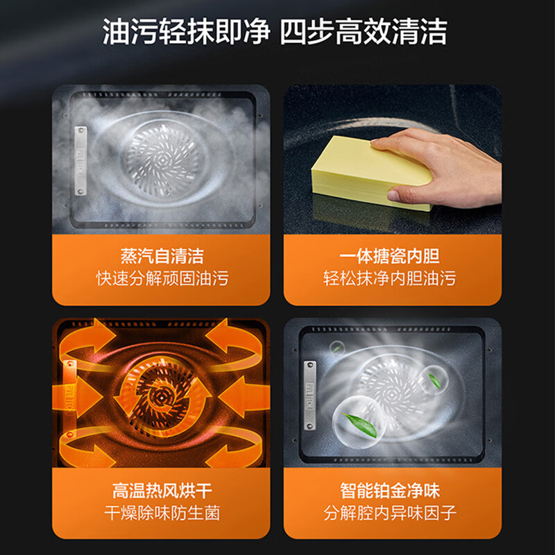 美的（Midea）蒸烤炸一体机嵌入式3合1 TFT彩屏智能交互 R7Pro 70L大容量搪瓷内胆电蒸烤箱空气炸 BS7057W