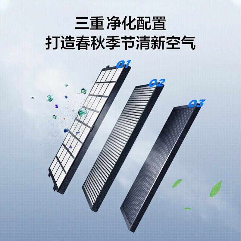 美的（Midea）电风扇无叶吹风纳凉空气净化加湿暖风冬夏两用风扇家用智能遥控AMS150E-SJ（线下同款）
