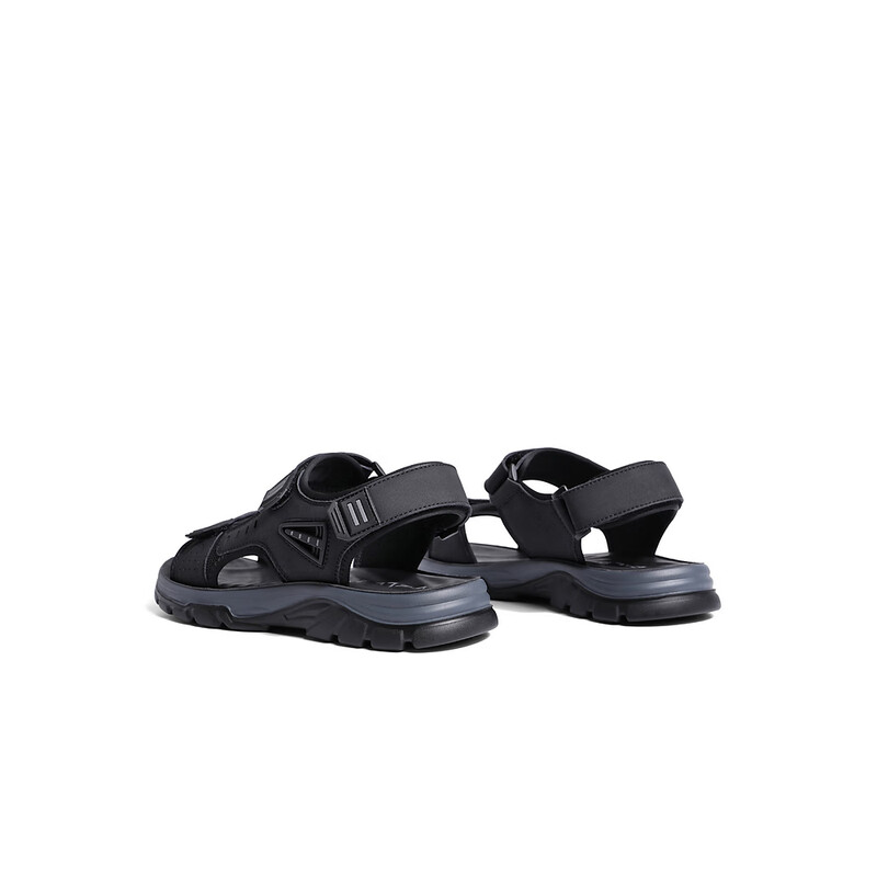 百丽户外休闲鞋男2023夏新商场同款魔术贴运动沙滩凉鞋8BD01BL3 黑色 40