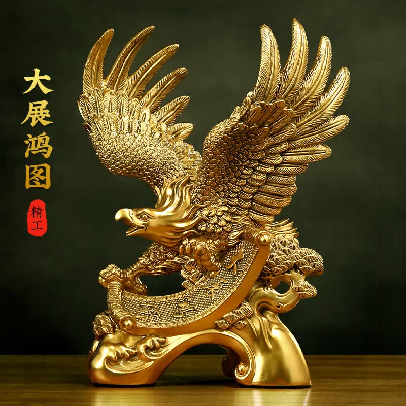 聚善缘 大展宏图老鹰摆件鹏程万里客厅老板办公室桌面装饰品开业礼物