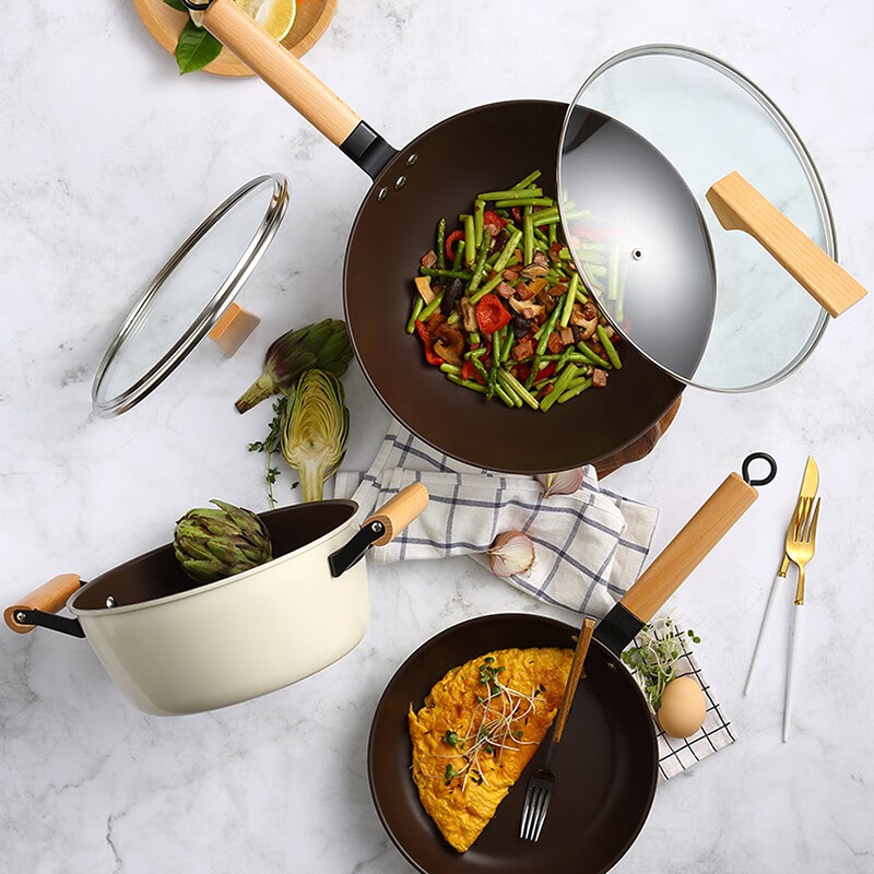 黄小厨 HXC-T-TZ009B瑞年系列不粘锅三件套  （LY）