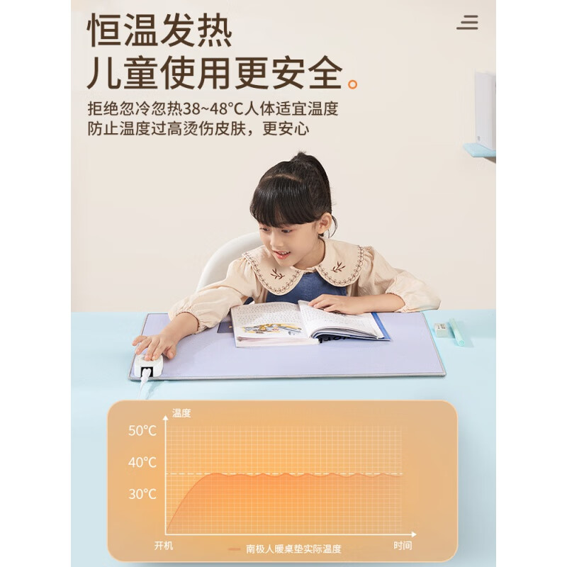 南极人暖桌垫加热超大桌面发热垫女生电脑办公室暖手垫 沫西鸭【2021全新升级 60*36cm】无极温控