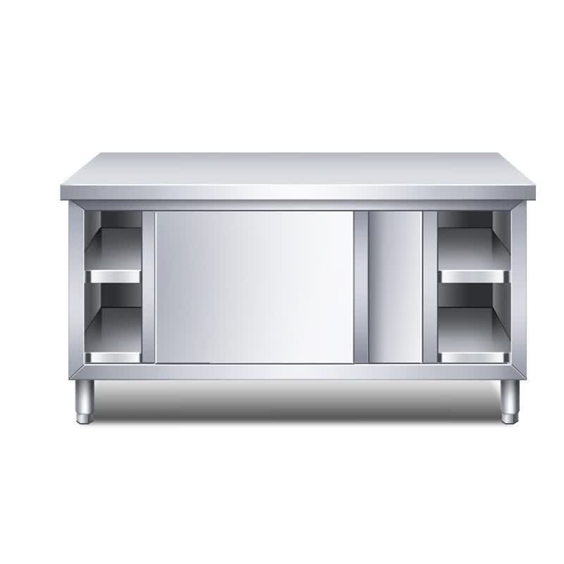 Glbo 不锈钢水槽带支架工作台厨房操作台面储物柜带拉门案板商用 百乐惠商城
