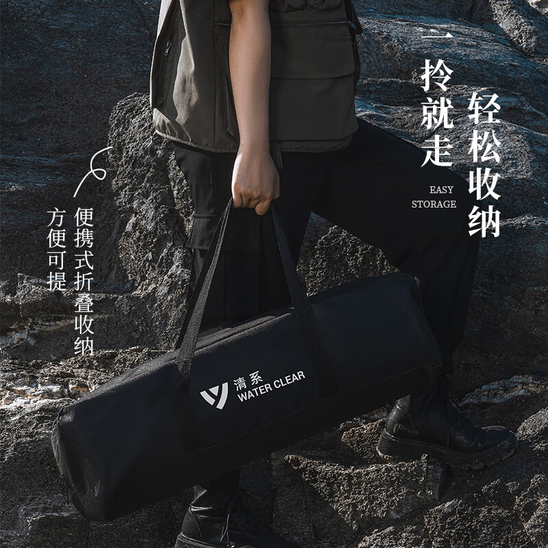 清系便携式露营桌子野餐可折叠克米特椅野营用品装备户外折叠桌蛋卷桌 桃木色中号60款