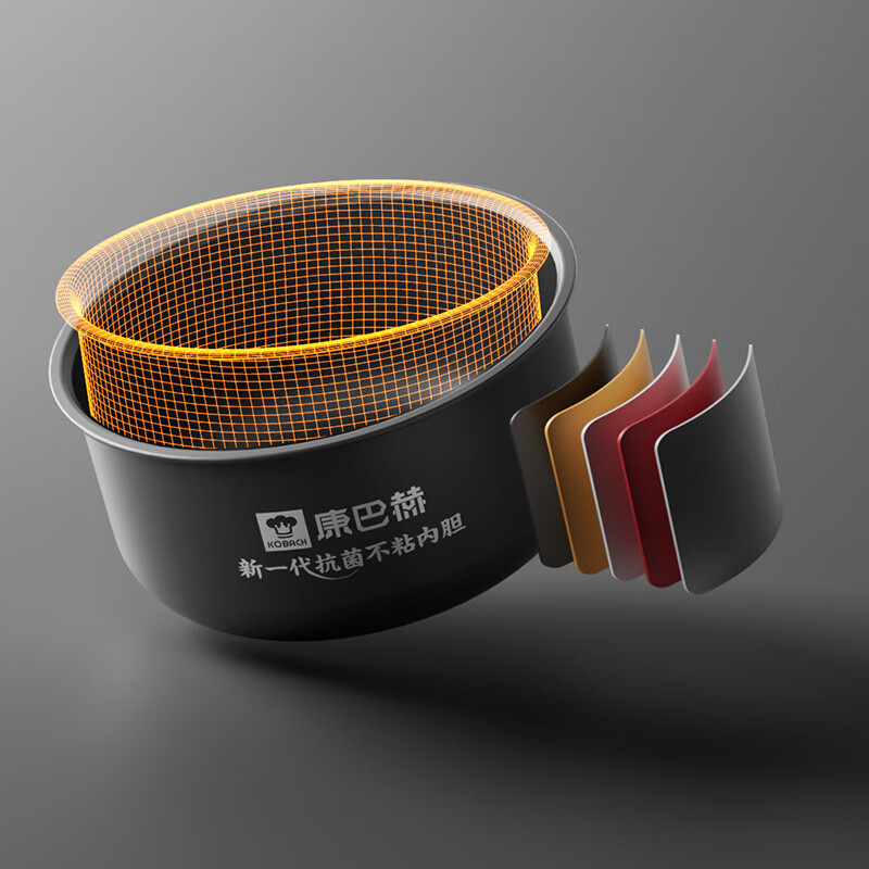 康巴赫旋风电饭煲家用智能电磁加热大容量多功能智能预约快煮抗菌电饭锅4L 旋风电饭煲 4L