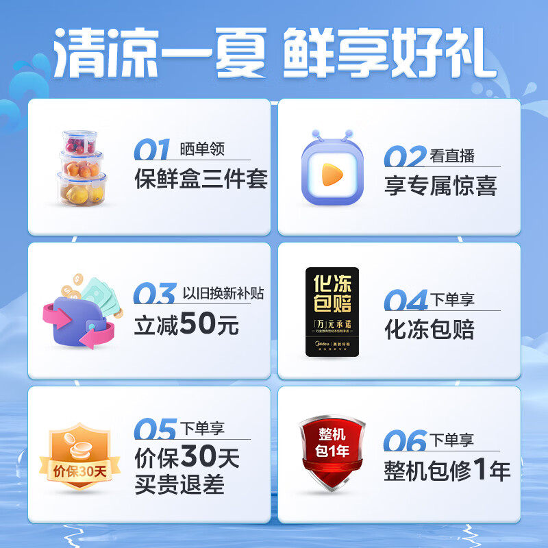 美的（Midea）301升 商用家用卧式大冷冻囤货冰柜 大容量冷藏冷冻转换冷柜 卧式冰箱 BD/BC-301KM(E) 以旧换新