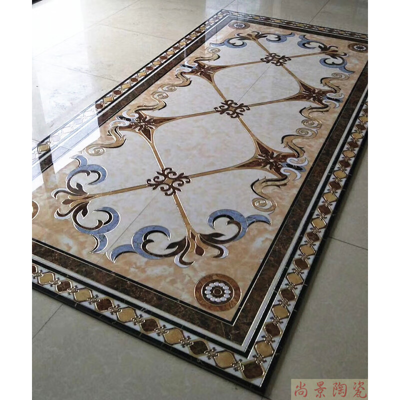 XMSJ欧式客厅拼花地砖走廊过道瓷砖镀金无限抛晶砖入户玄关地毯花  其它