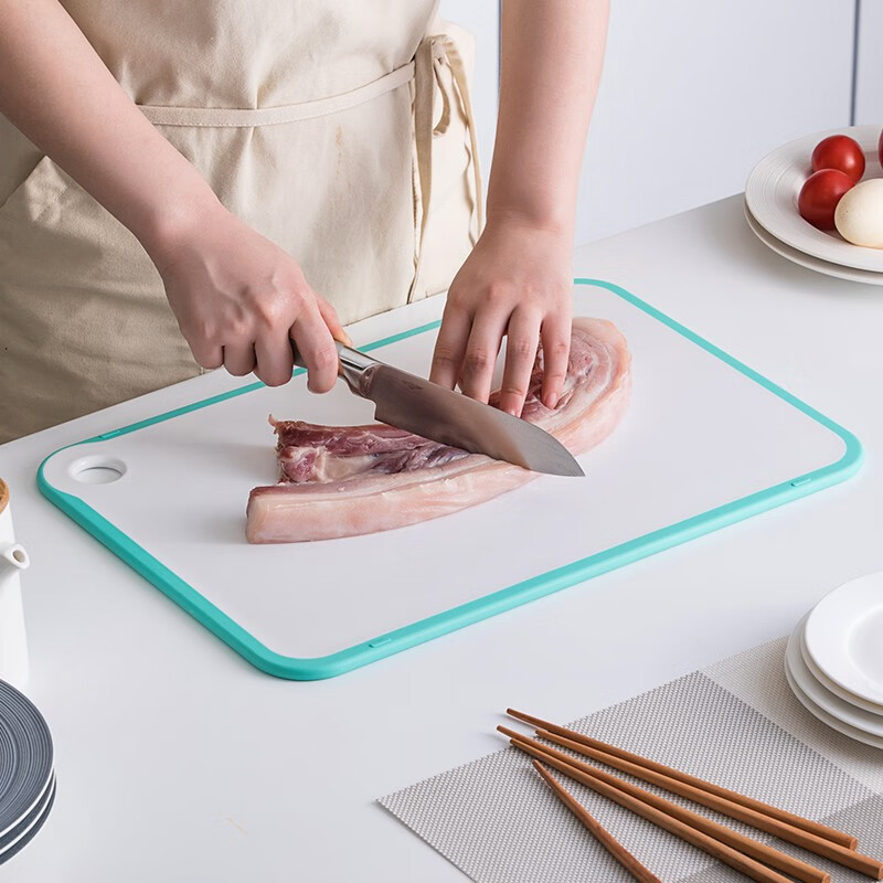 茶花切菜板砧板粘板辅食厨房塑料家用菜板架刀板壁挂面板 海波尔防滑砧板S（024003）