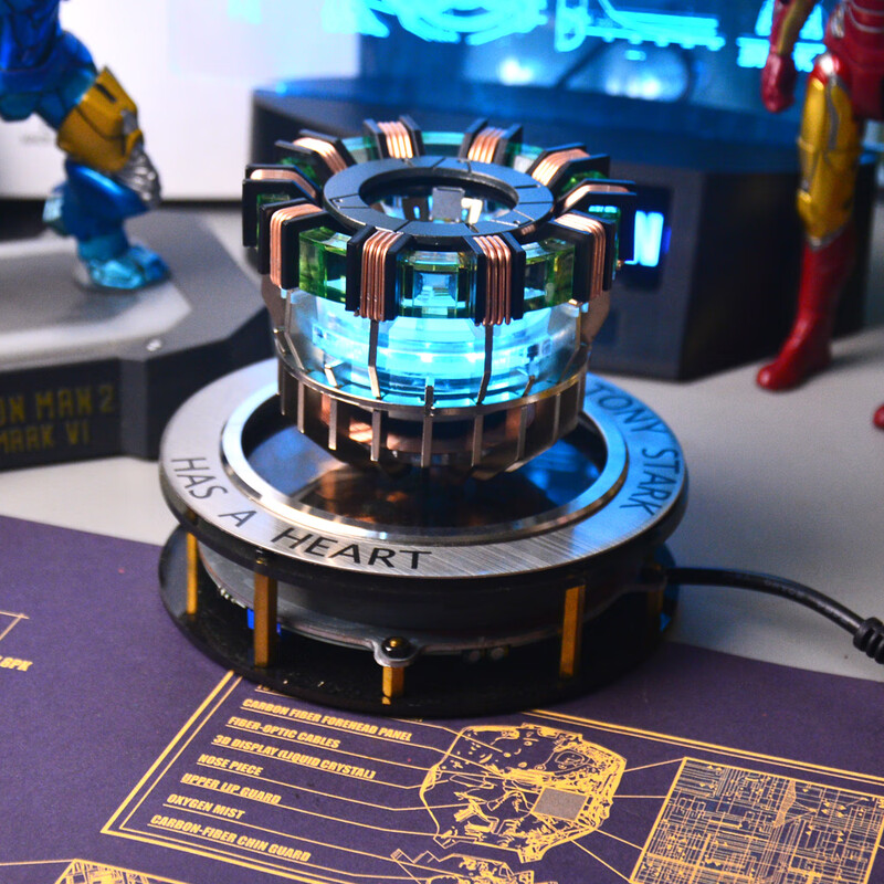 磁悬浮钢铁侠反应堆桌面手办摆件黑科技玩具桌搭好物男生生日礼物