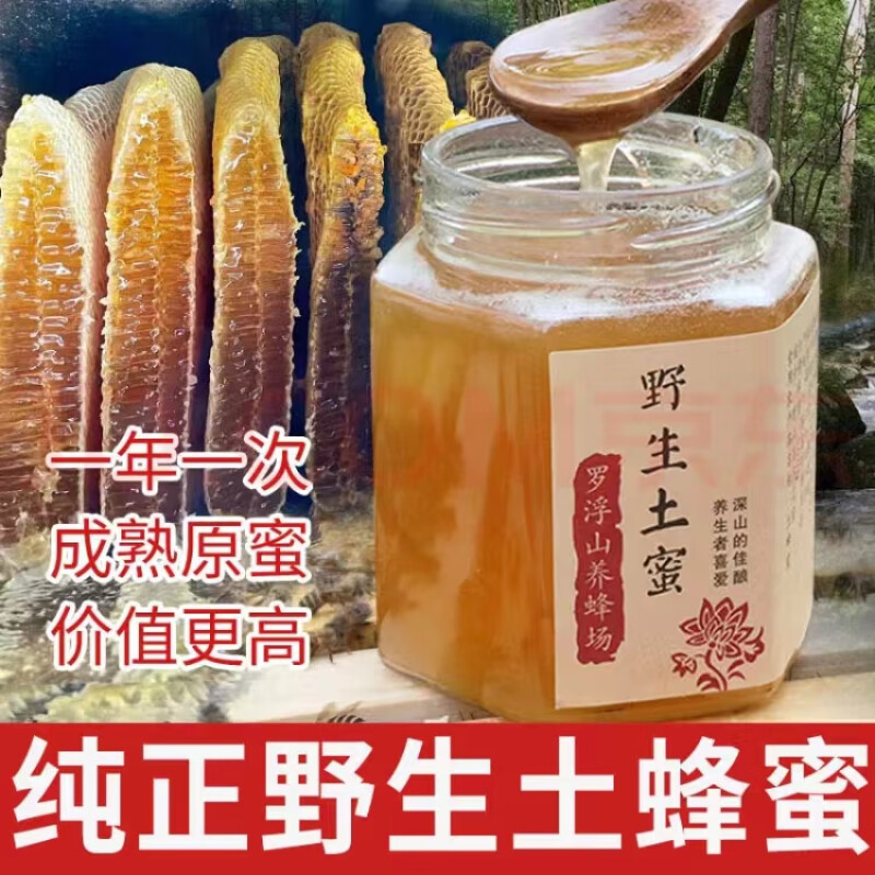野生土蜂蜜纯正天然农家自产正宗孕妇冬蜜广东500g荔枝龙眼百花蜜