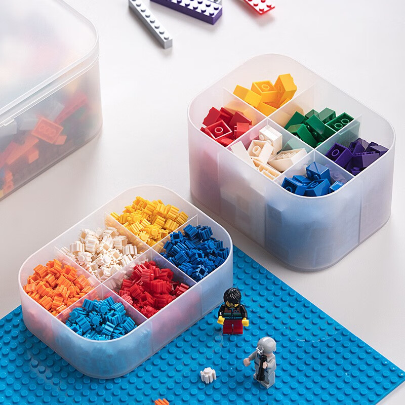 茶花（CHAHUA）茶花收纳盒桌面小盒子收纳格半透明磨砂 美纳带盖收纳盒150001+150002