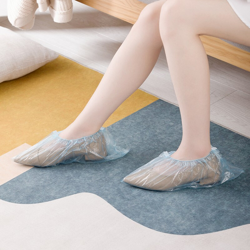 茶花一次性鞋套家用室内机房学生防脏家用柔韧耐磨鞋套 一次性鞋套（100只）