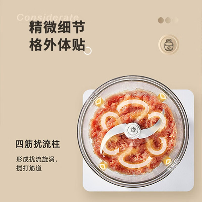 艾贝丽家用多功能2L料理机小型电动不锈钢绞肉馅碎肉机搅肉机 搅拌打肉饺蒜蓉机玻璃碗2升绞肉机ABL-JR27 ABL-JR27 2L 绞肉机