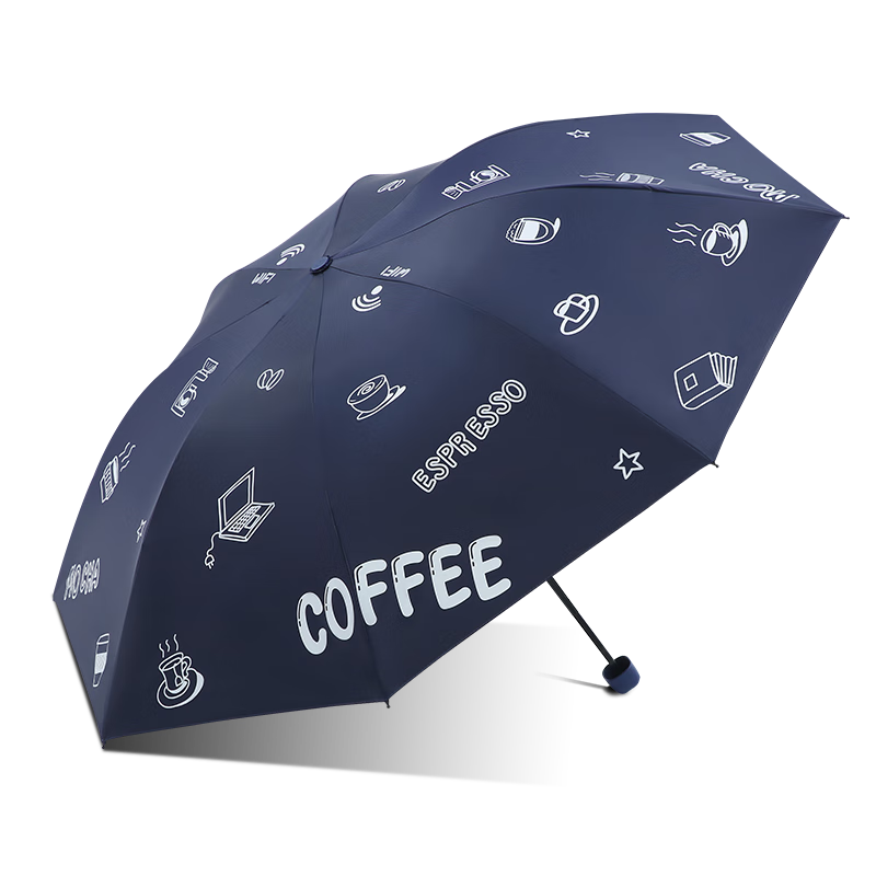 天堂伞黑胶防晒防紫外线太阳伞超轻小便携折叠晴雨伞女两用男 午夜蓝 - 三折款