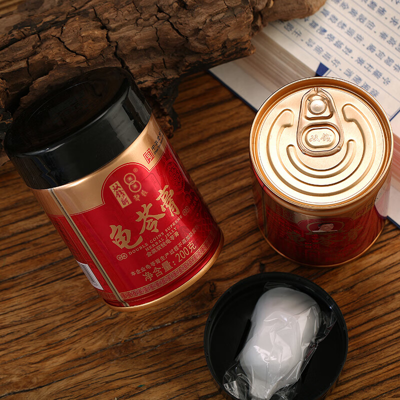 双钱牌龟苓膏 中华老字号 金装原味龟苓膏 200g *12罐 礼盒装梧州特产