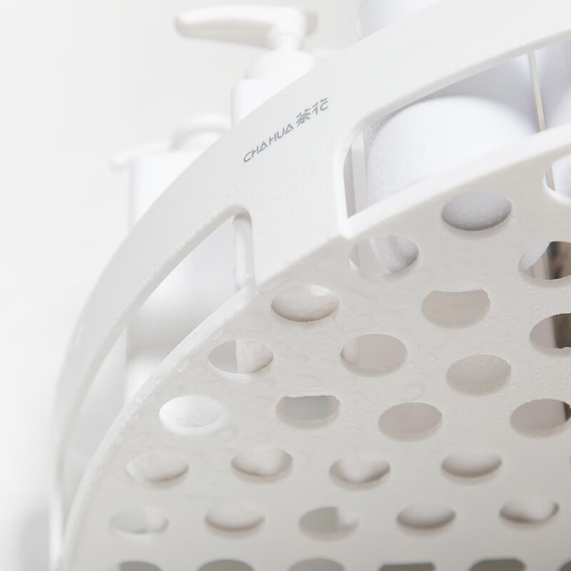 茶花（CHAHUA） 茶花卫生间贴壁式三角置物架储物架壁挂免打孔厨房浴室墙角收纳架 【1个装】卡乐强力三角置物架