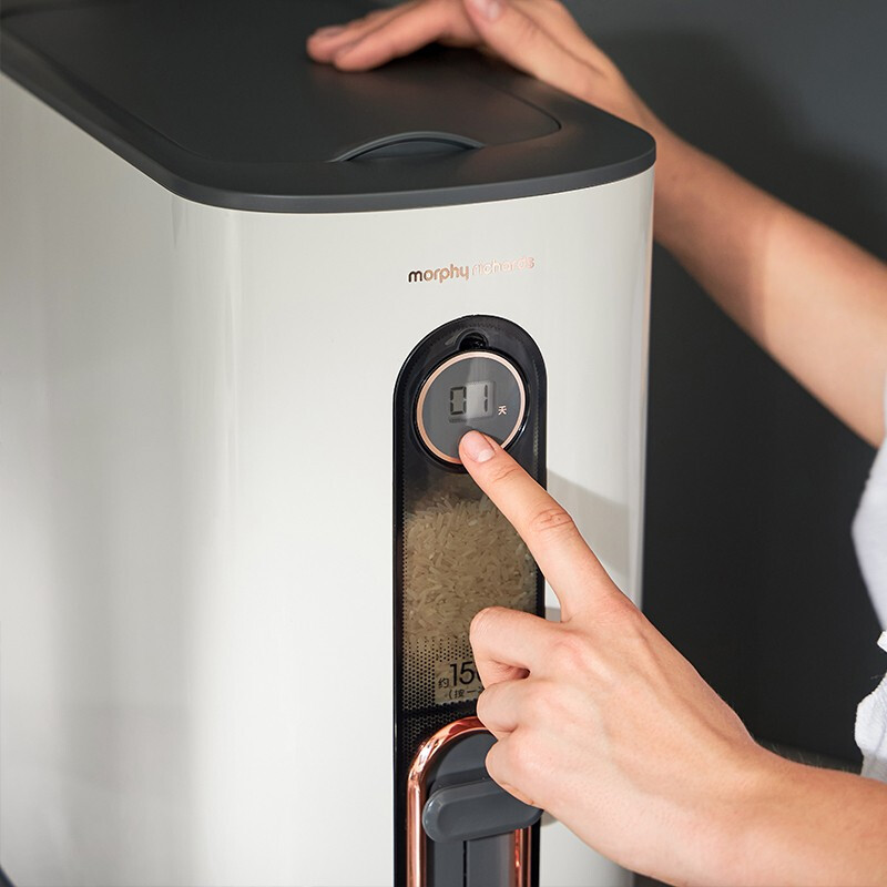 摩飞电器（Morphyrichards）智能计量家用防虫防潮密封储存罐米缸米箱12公斤装收纳盒带盖米桶 MR2090