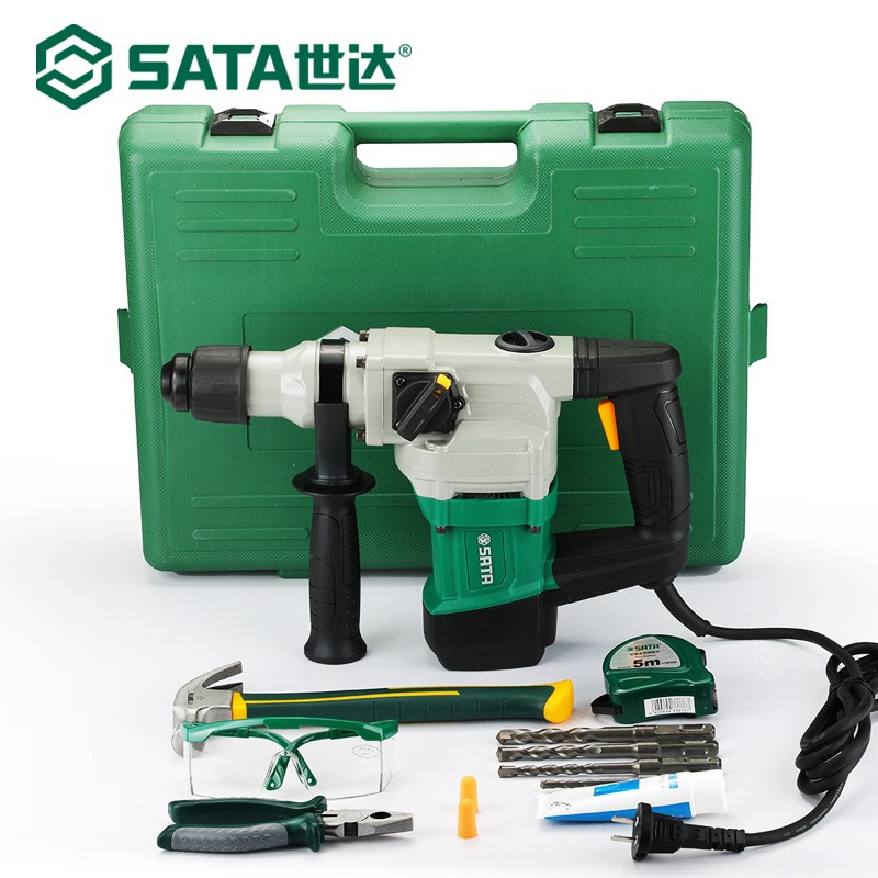 世达SATA12件套800W电锤电锤电镐两用工具箱工具套装重锤大功率冲击钻05157 05157