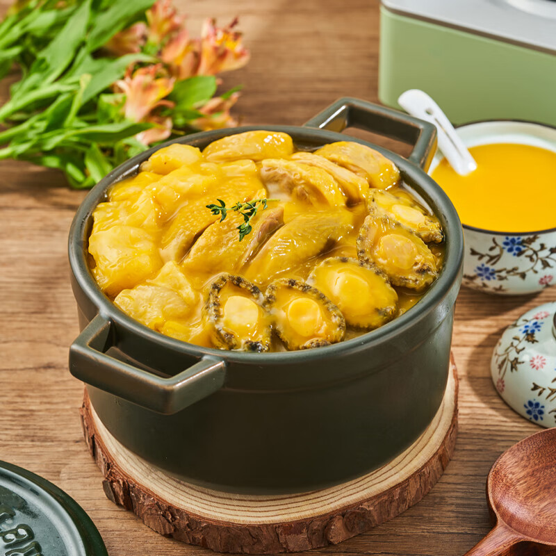 聚春园官方金汤鲍鱼花胶鸡加热即食佛跳墙食材火锅海鲜港式菜肴预制菜 鲍鱼花胶鸡1300g*1