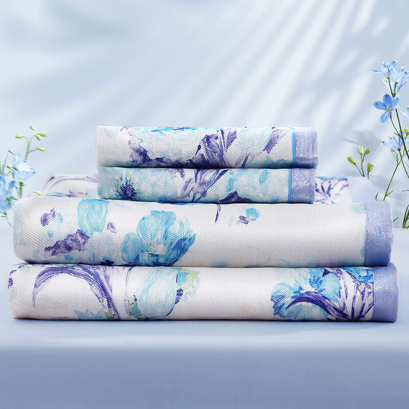 富安娜高档凉席600D冰丝席床单软席子夏凉席提花席三件套 2.5*2.5米