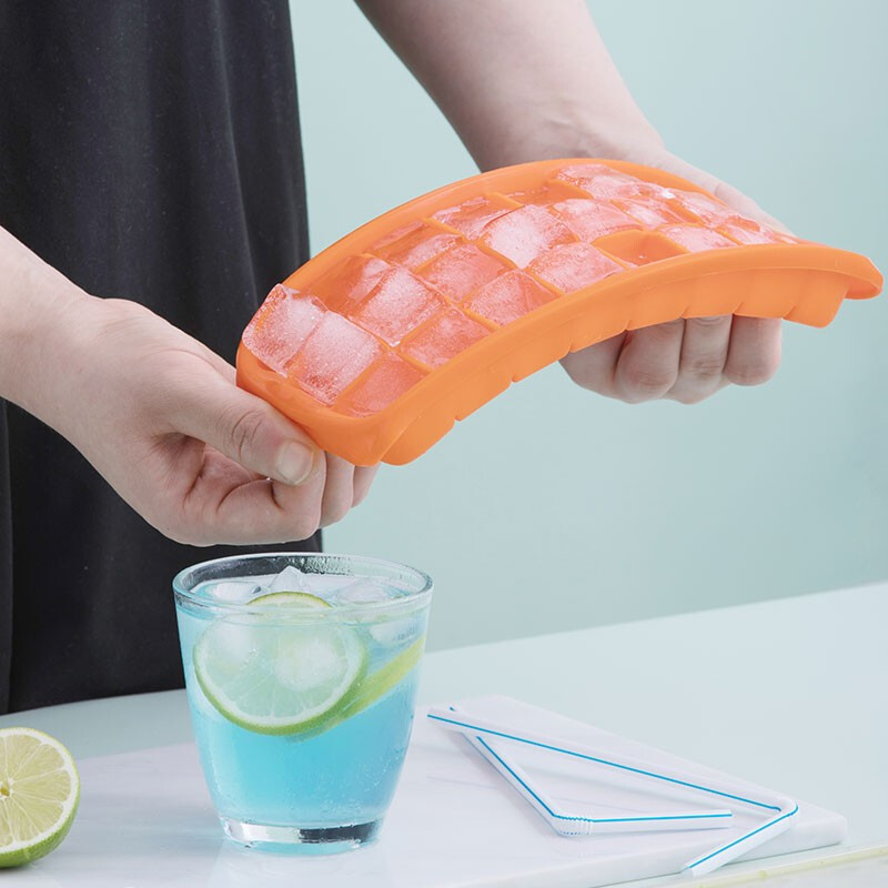 茶花冰淇淋冰棒模硅胶易取冰块盒家用冰激凌冰棍冰格自制模具 绿色