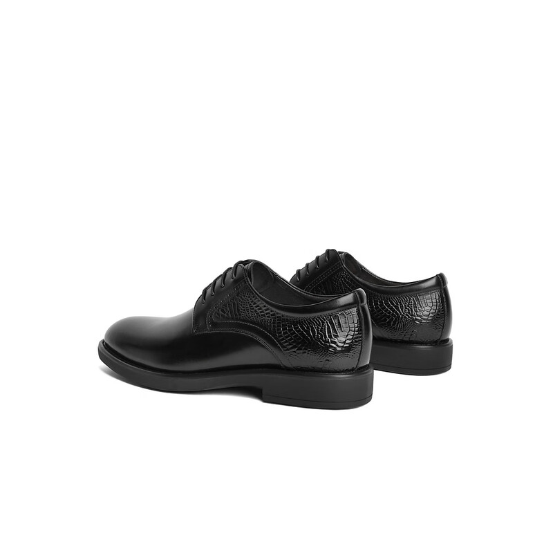 百丽通勤商务鞋男2023冬季新款商场同款牛皮革婚宴正装皮鞋8CC01DM3 黑色 38