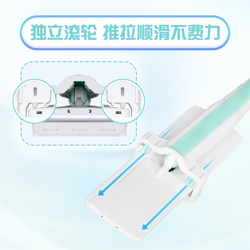 妙洁 巧净免手洗平板拖把 共2块替换布 懒人墩布 家用一拖净