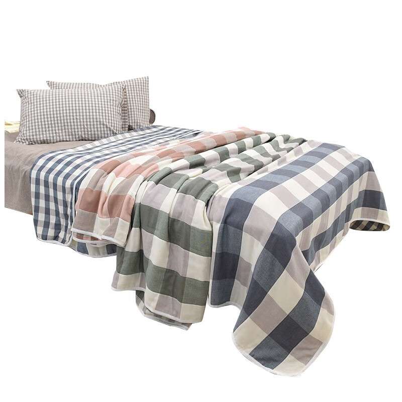 Tri-polar40纱支六层纱布毛巾被空调被 TP2903 大蓝格 150*200cm