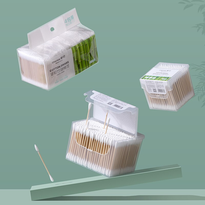 茶花家用坚韧双头竹轴棉签日用耳鼻化妆棉签 坚韧双头竹轴棉签（300支）