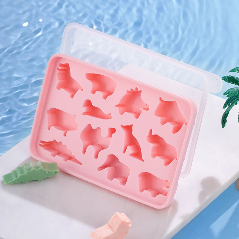 茶花奈斯童趣冰块盒（1个装）满足童心轻松脱模 红色+蓝色（两个装）