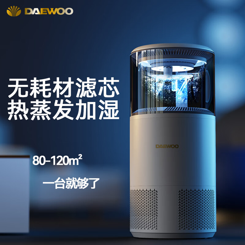 大宇 无雾加湿器卧室空气净化婴儿大容量家用除菌落地式热蒸发办