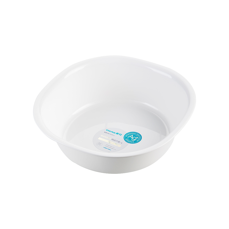 茶花银离子抗菌加厚脸盆塑料脚盆洗PP新生婴儿童大小脸盆洗菜盆 【抗菌款小号】圆盆