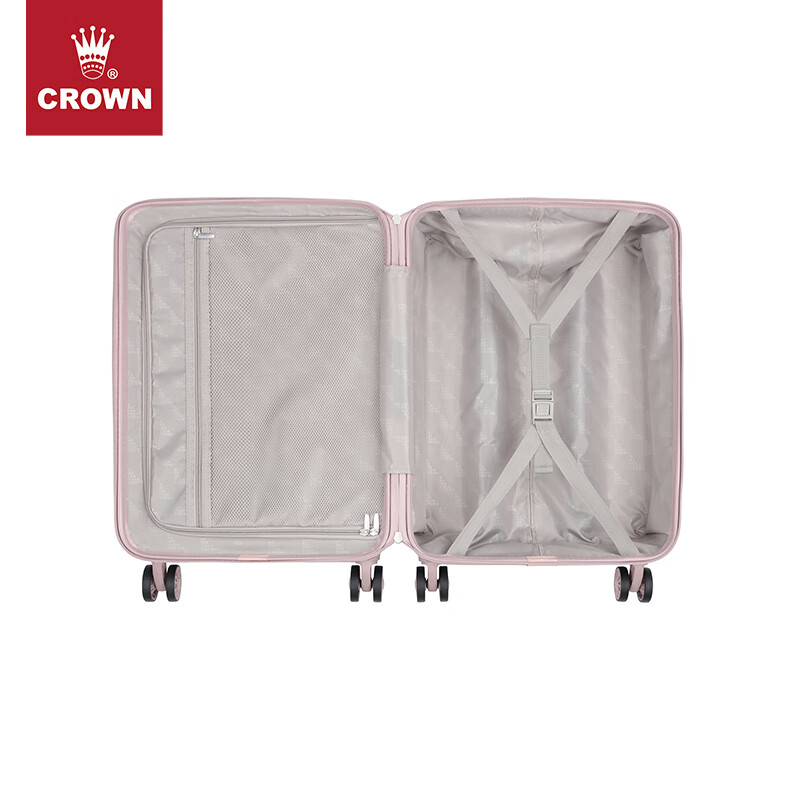 皇冠环保材质8轮万向轮登机箱行李箱拉杆箱C-H2030H新 玫瑰粉 拉链 20英寸 可登机