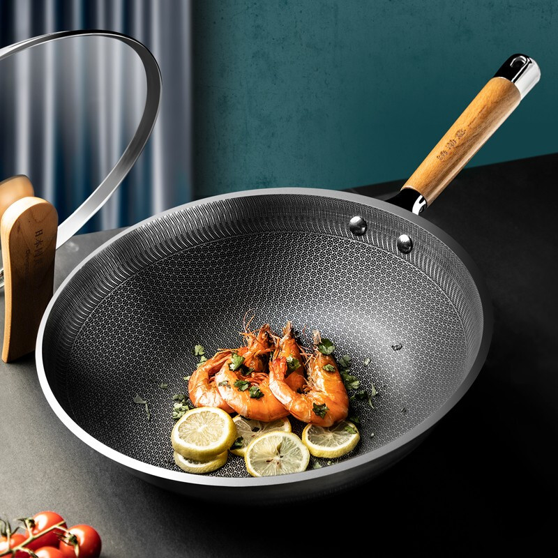 4日20~24点 日本 Kanda 神田 316L不锈钢 双面全面屏不粘炒锅 32cm ￥99包邮