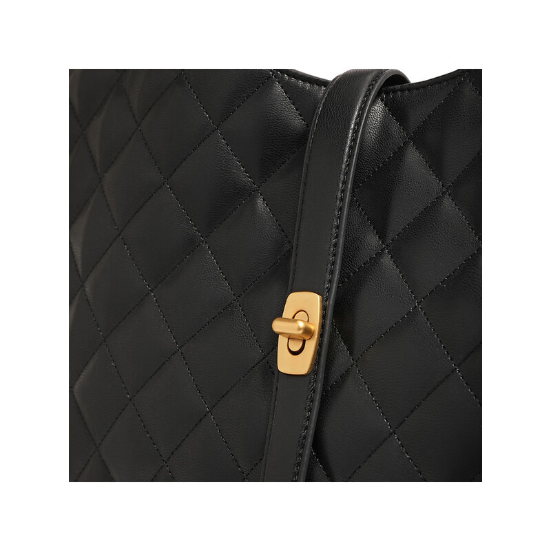 百丽2023冬季新商场同款大容量简约通勤小香风托特包X6856DX3 黑色 F