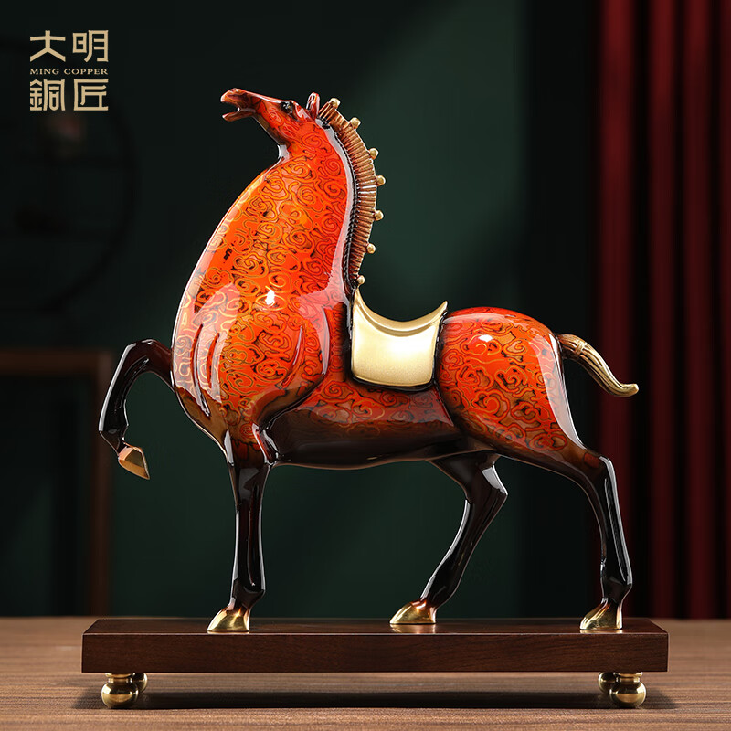 大明铜匠铜唐马摆件工艺玄关装饰办公室毕业纪念乔迁之喜搬家开业礼品物