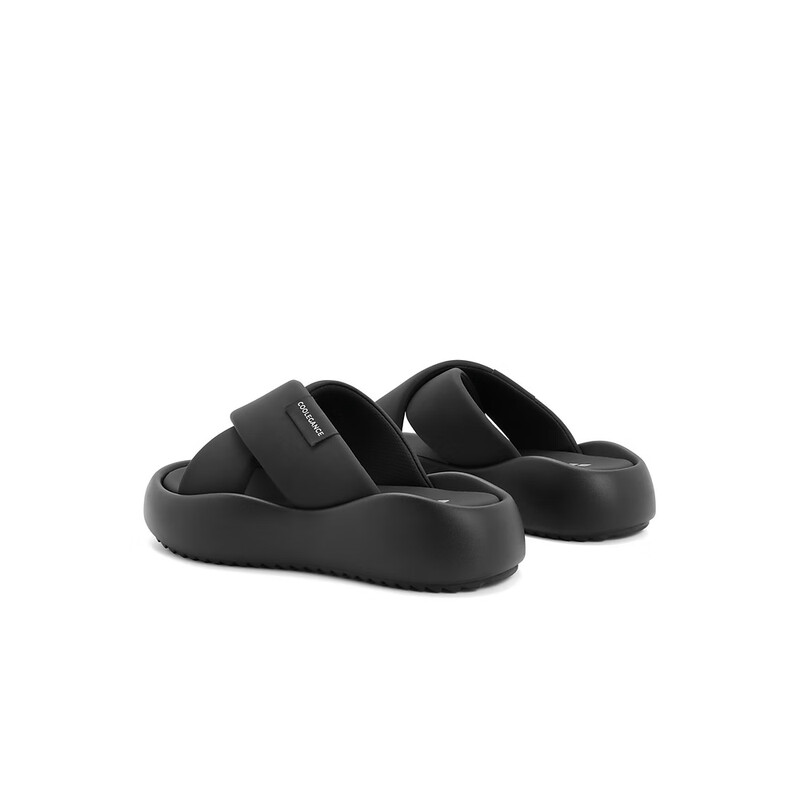 百丽交叉带凉拖女2023夏季新商场同款厚底休闲凉拖B1340BT3 黑色 38