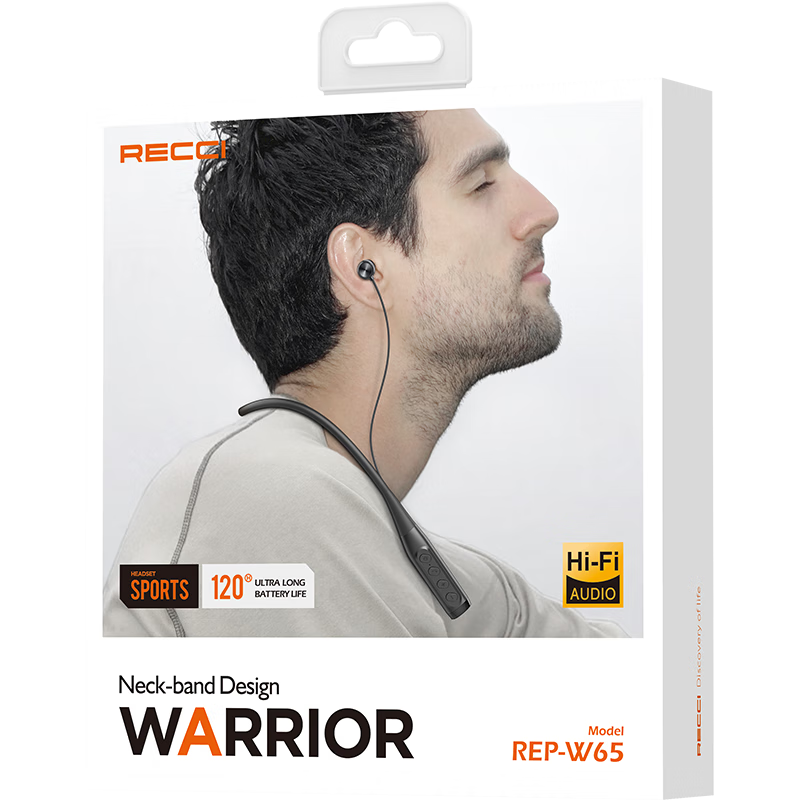 RECCI锐思REP-W65黑武士无线蓝牙耳机跑步运动超长续航HiFi高清音质头戴式适用苹果华为安卓