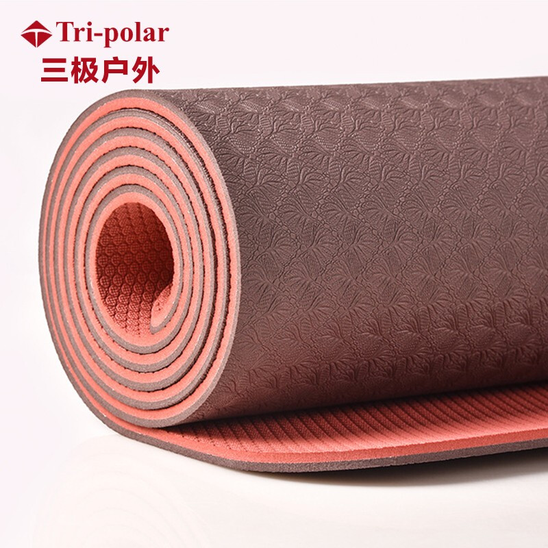 Tri-polar 瑜伽垫tpe防滑防撕层瑜咖垫健身垫TP1506 素白+深蓝底