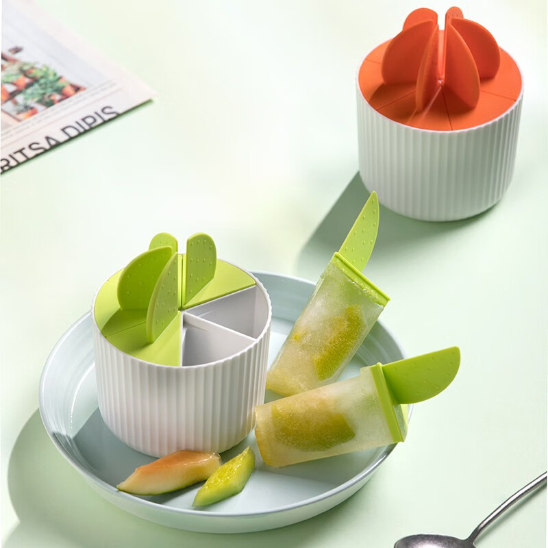 茶花（CHAHUA） 茶花雪糕模具PP家用自制冰棍冻棒冰冰糕儿童做冰淇淋小冰棒冰格 【1个装绿色】植享冰棒模