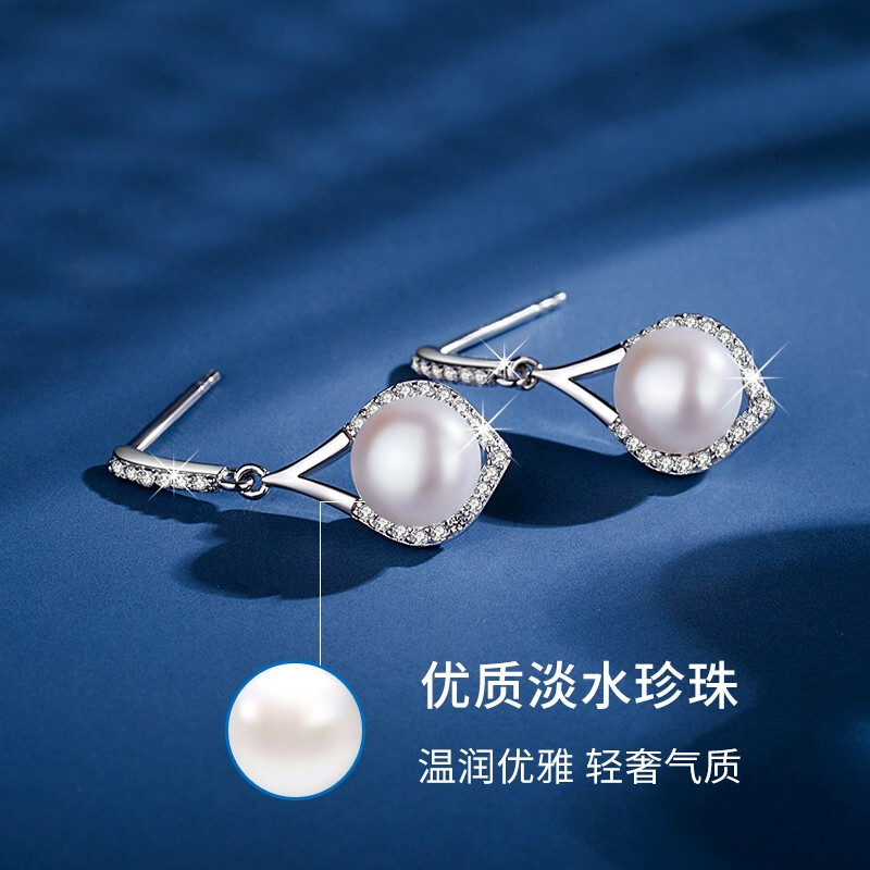 纪诗哲（GIEVSZHE）轻奢珍珠耳环女气质高级设计感水滴耳坠情人节生日礼物送女友老婆 水滴珍珠耳环【配品牌礼盒】