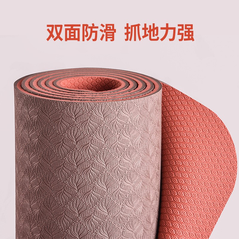 Tri-polar 瑜伽垫tpe防滑防撕层瑜咖垫健身垫TP1506 素白+深蓝底