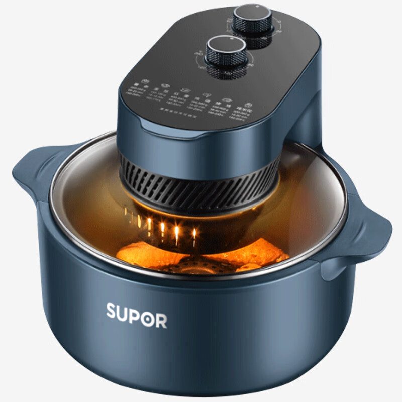 苏泊尔(supor)5l 360度可视 空气炸锅 kj50dq75 蓝色