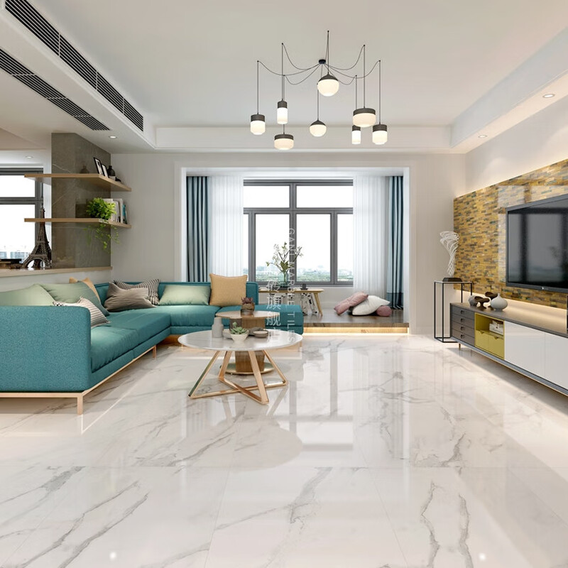 XMSJ卡拉拉白厨房防滑瓷砖白色大理石瓷砖900*1800600*1200 卡拉拉白6