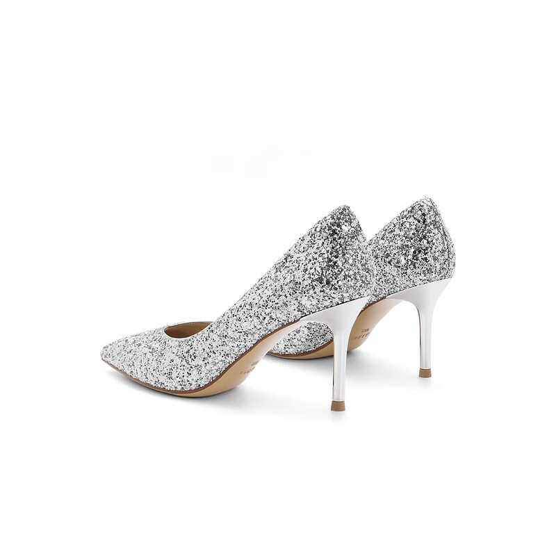 百丽闪亮耀眼细高跟鞋女23秋季新款婚礼晚宴单鞋BDAG7CQ3 银色 36