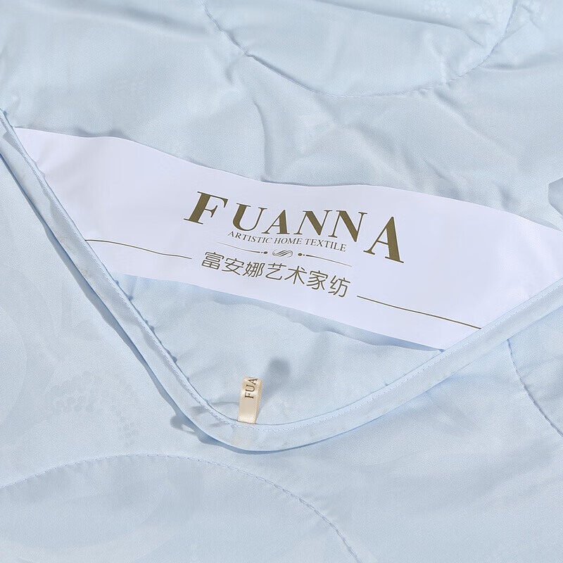 富安娜空调被子 可水洗夏凉超柔双人加大夏薄被芯 跃动(230*229cm)浅蓝