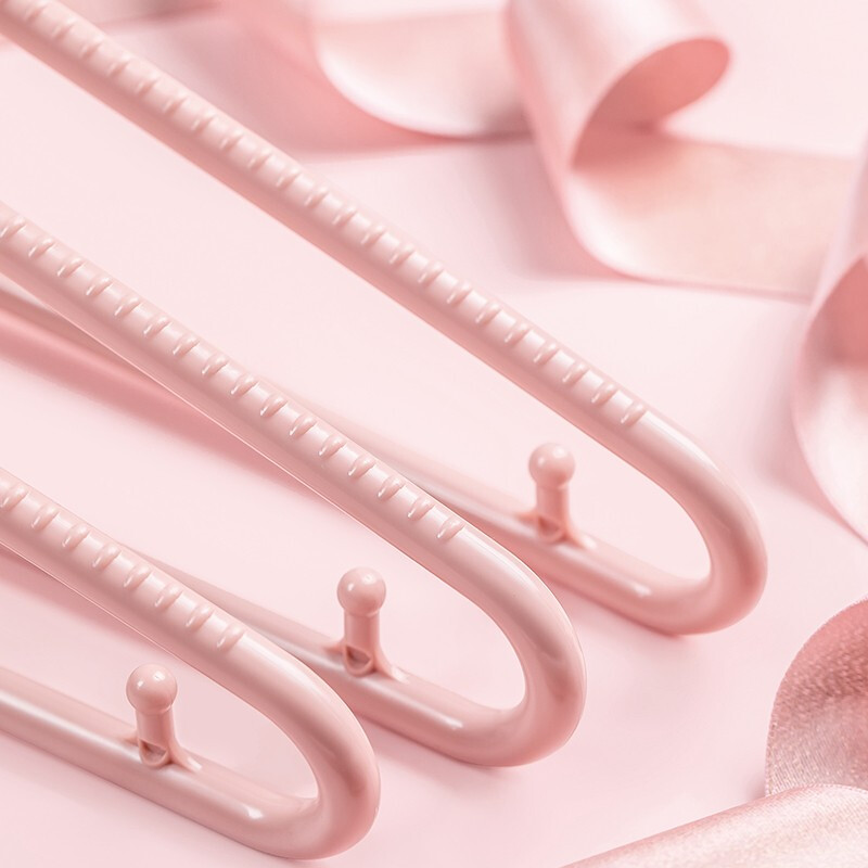 茶花衣架加厚加粗塑料防滑衣服撑大人挂晾晒衣架大码晒晾家用24只 【5组30只】浅灰色