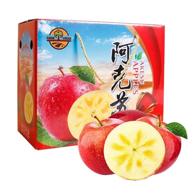新疆阿克苏冰糖心苹果 新鲜水果当季鲜果整箱丑苹果应季大红富士精品礼盒装 5斤普通装